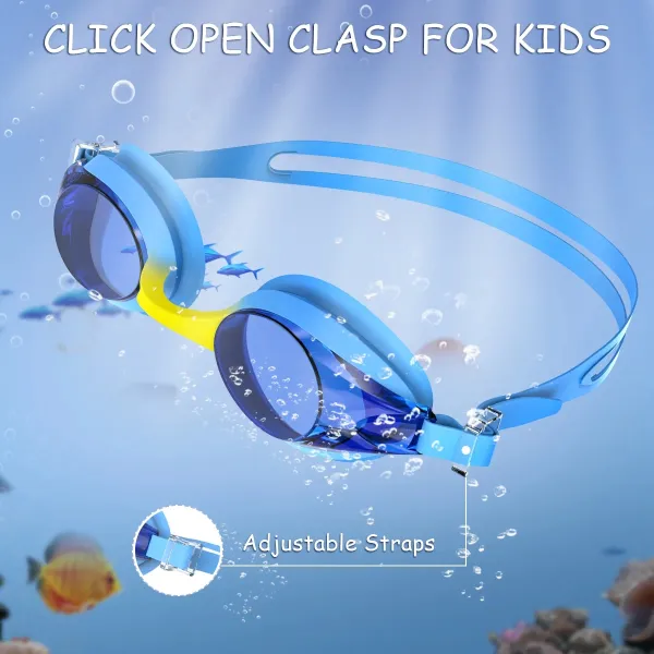 Children'S Waterproof Adjustable Swimming Goggles Set Of Two