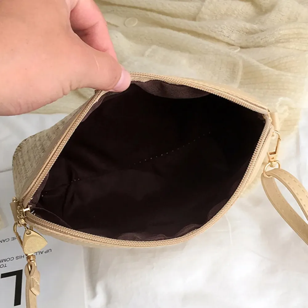 Hand Woven Zipper Shoulder Bag