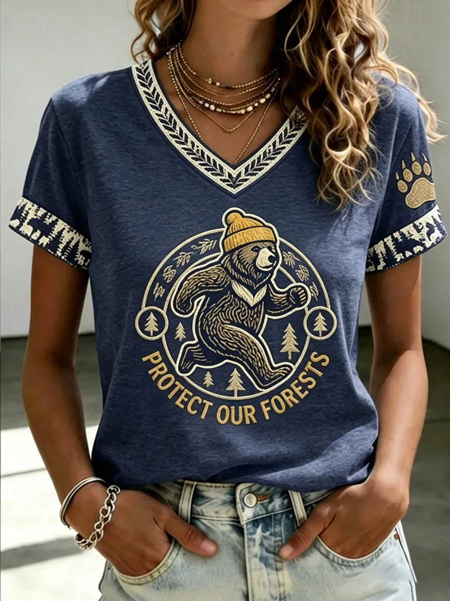 Protect Our Forests Women's V-Neck T-Shirt