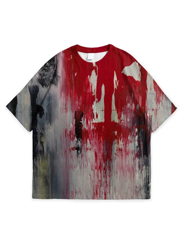 Men'S Halloween Abstract Art Casual Round Neck Top Tshirt