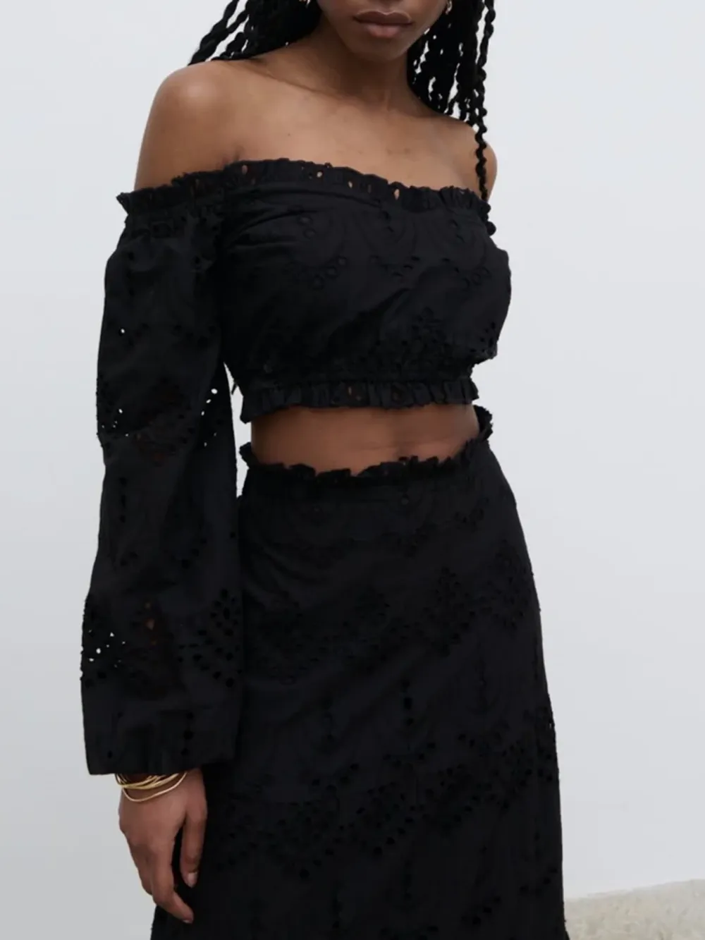 Broderie Cropped Top