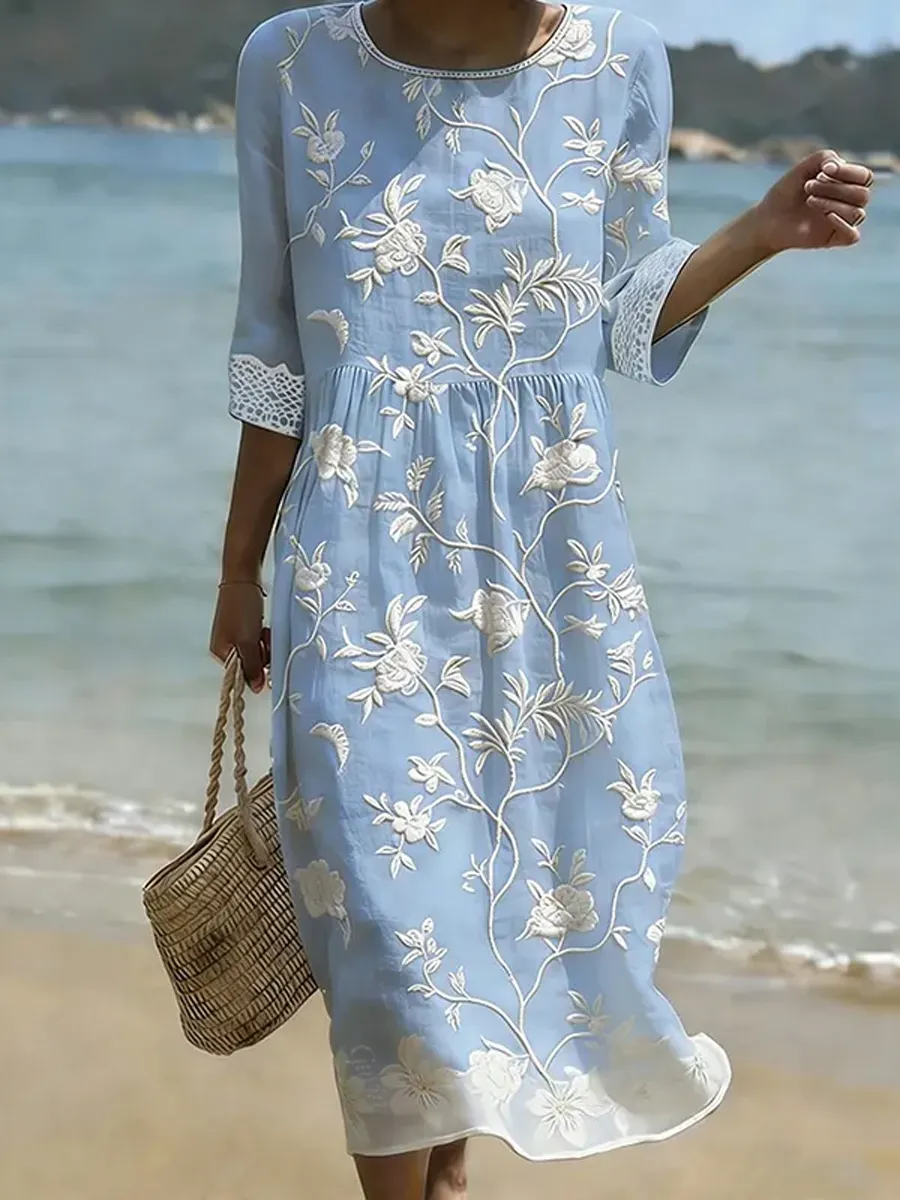 Women'S Vintage Boho Floral Dress