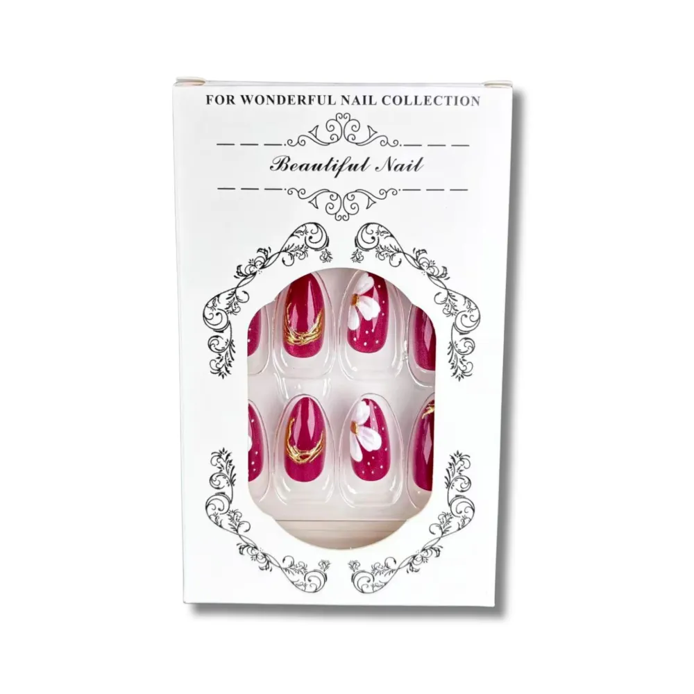 Nailhour 30Pcs Vintage Cat Eye Medium Almond Press On Nails