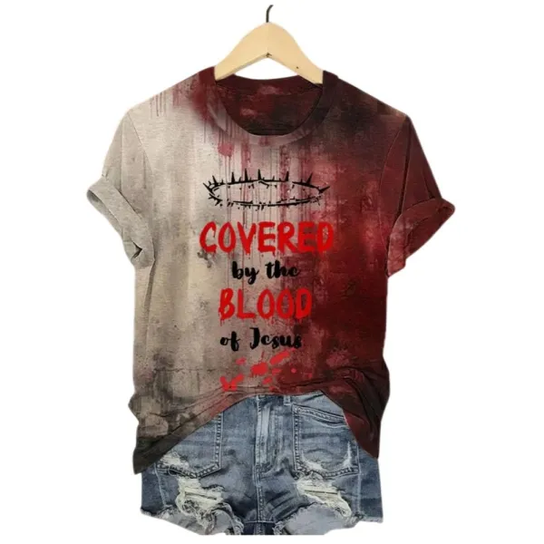 Women’s Halloween See You In Hell Blood Stain Print T-Shirt