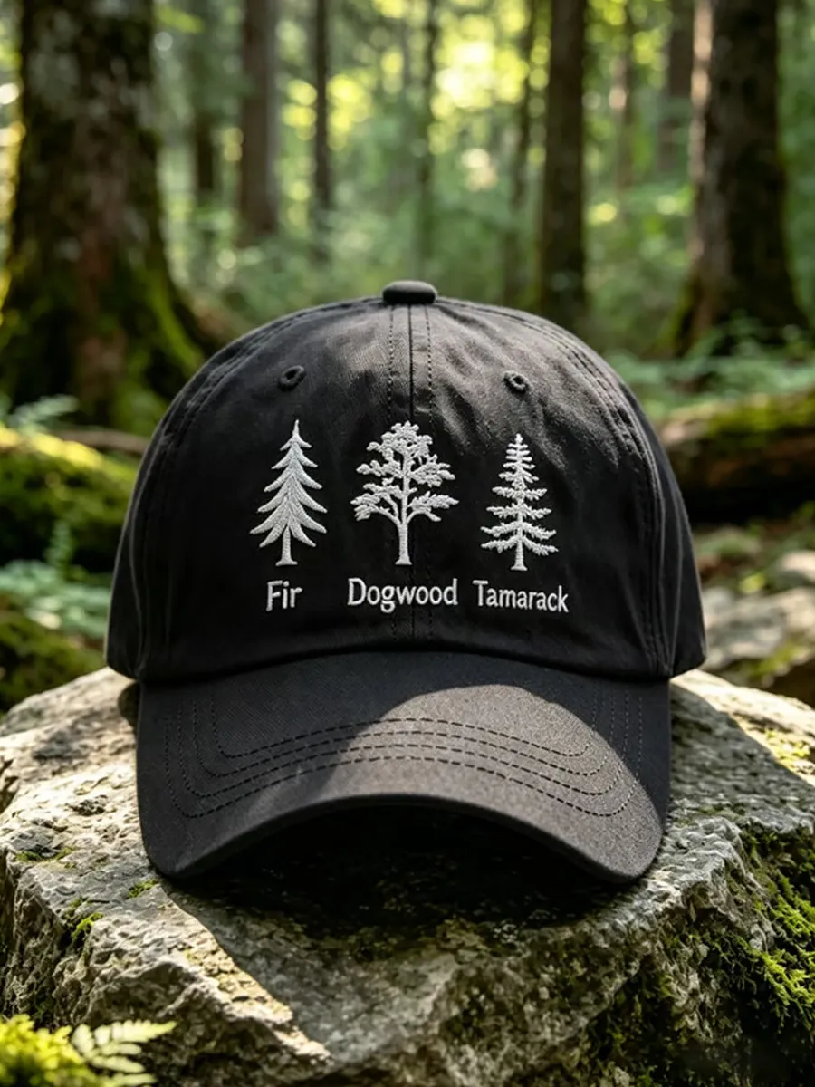 Retro Fir Dogwood Tamarack Save The Forest Service Print Baseball Cap