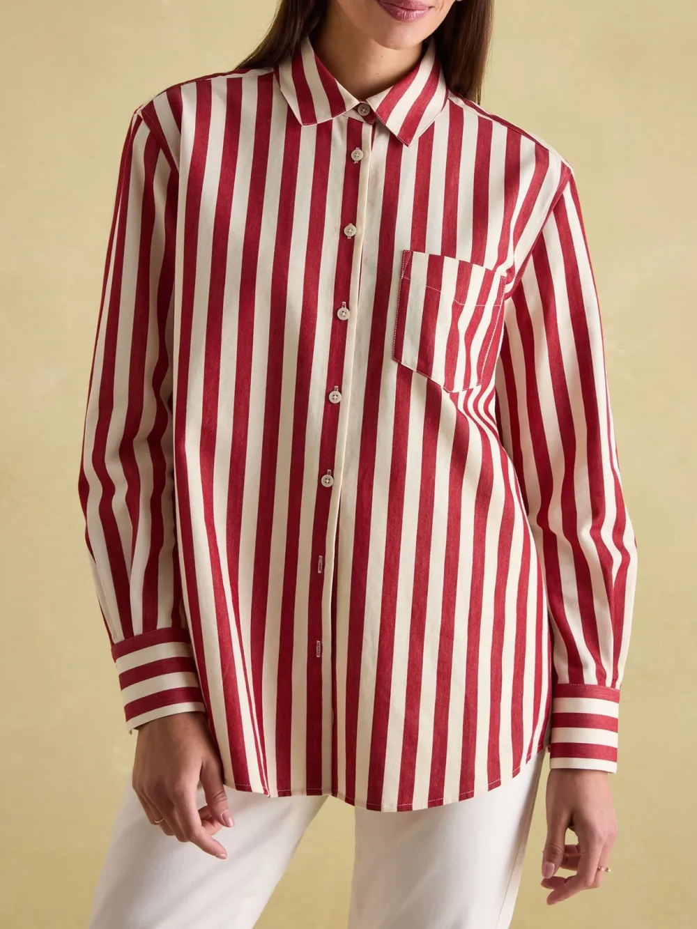 Green & Cream Stripe Shirt