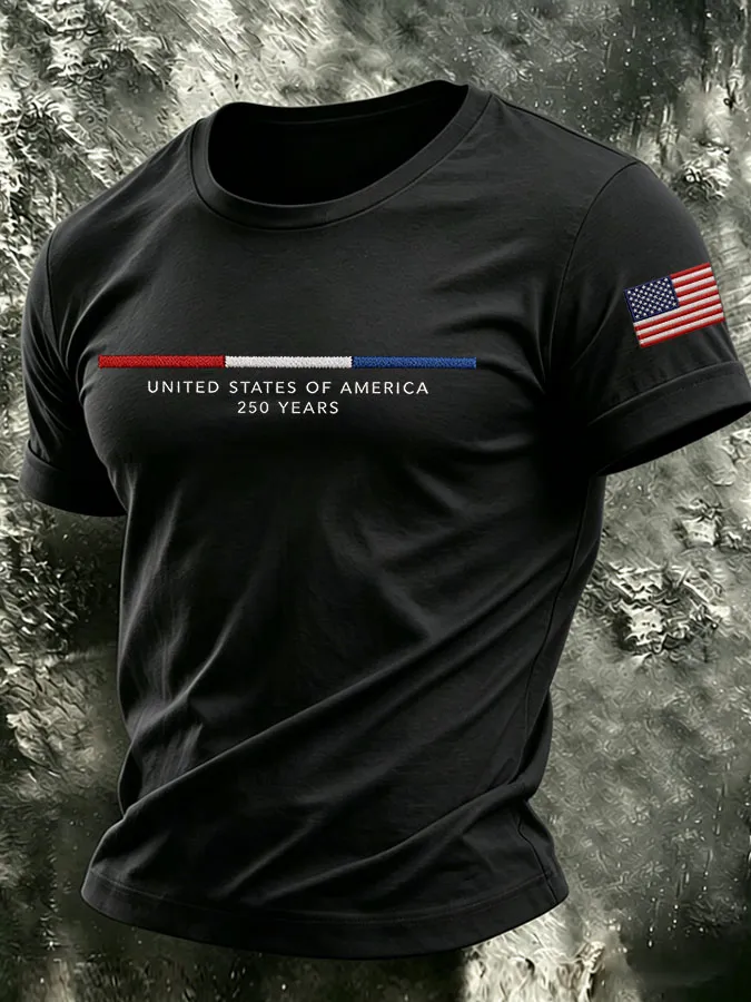 Men's The United States of America Printed Casual T-shirt