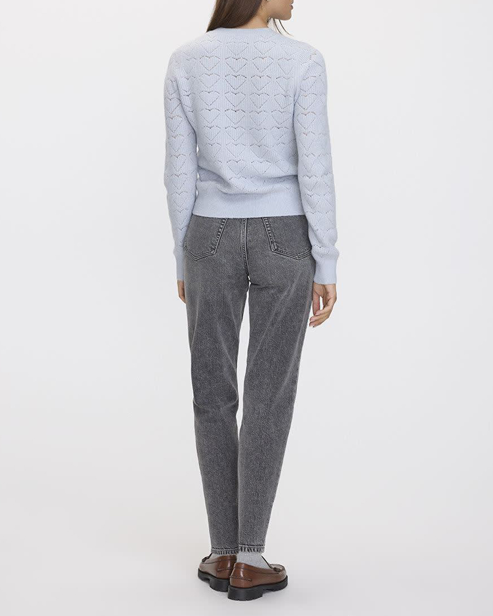 Long-Sleeve Crew-Neck PlushSoft Sweater with Pointelle Hearts