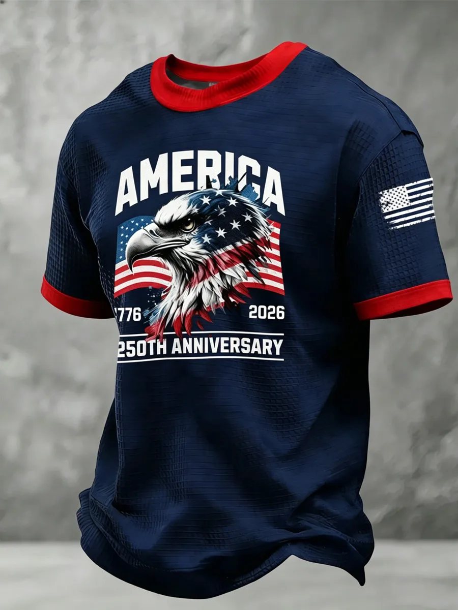 Men's America 250th Anniversary Art Print Casual T-Shirt