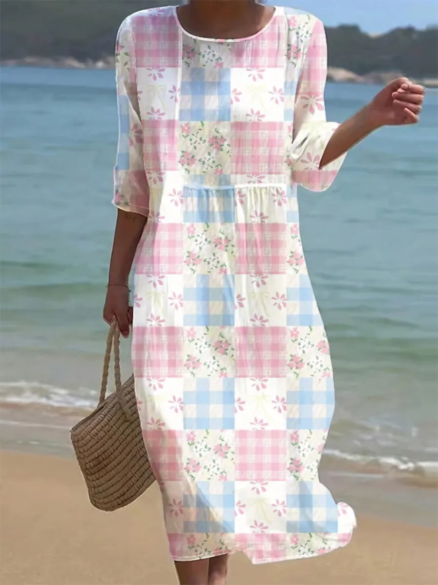 Women's Casual Cotton Linen Dress