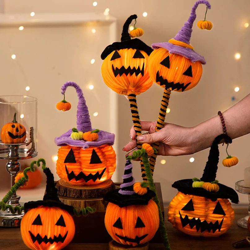 Halloween Handheld Piper Stick Glowing Pumpkin Lantern
