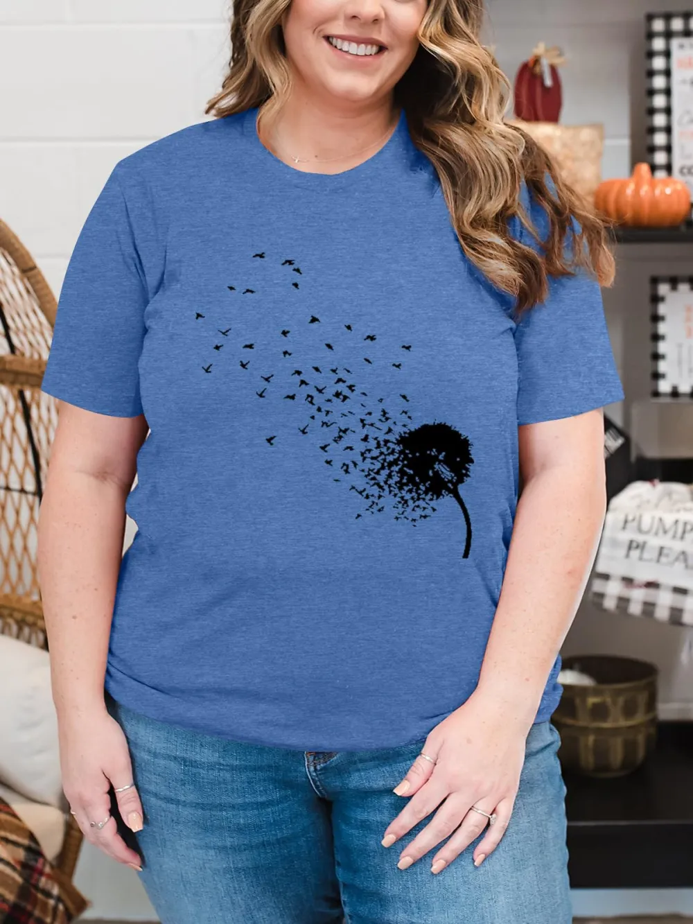 Dandelions In The Air Print T-shirt