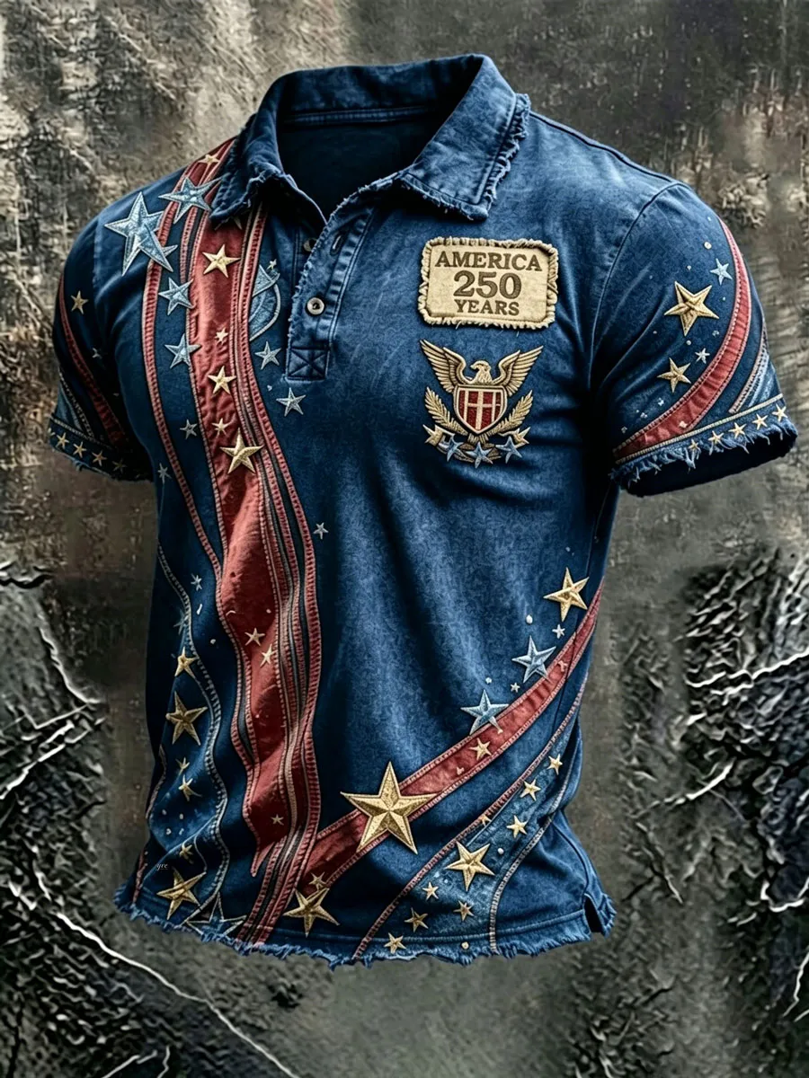 Men'S 250Th Anniversary Printed Casual T-Shirt