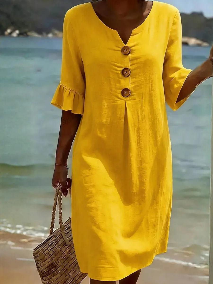 Women's Casual Cotton Linen Dress