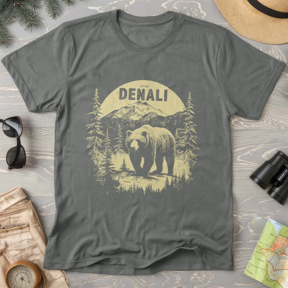 National Park Grizzly Bear Crewneck T-Shirt