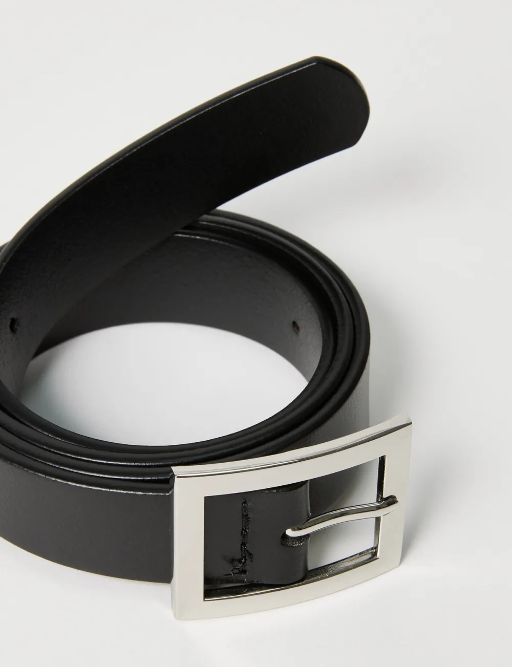 Minimalist Business Style Black Leather Belt