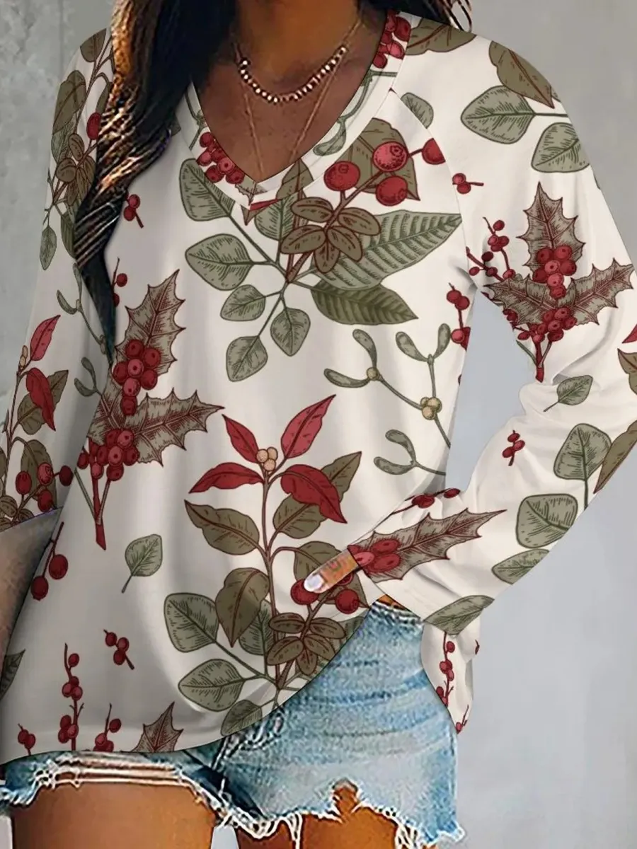 Red Berry Print T-Shirt