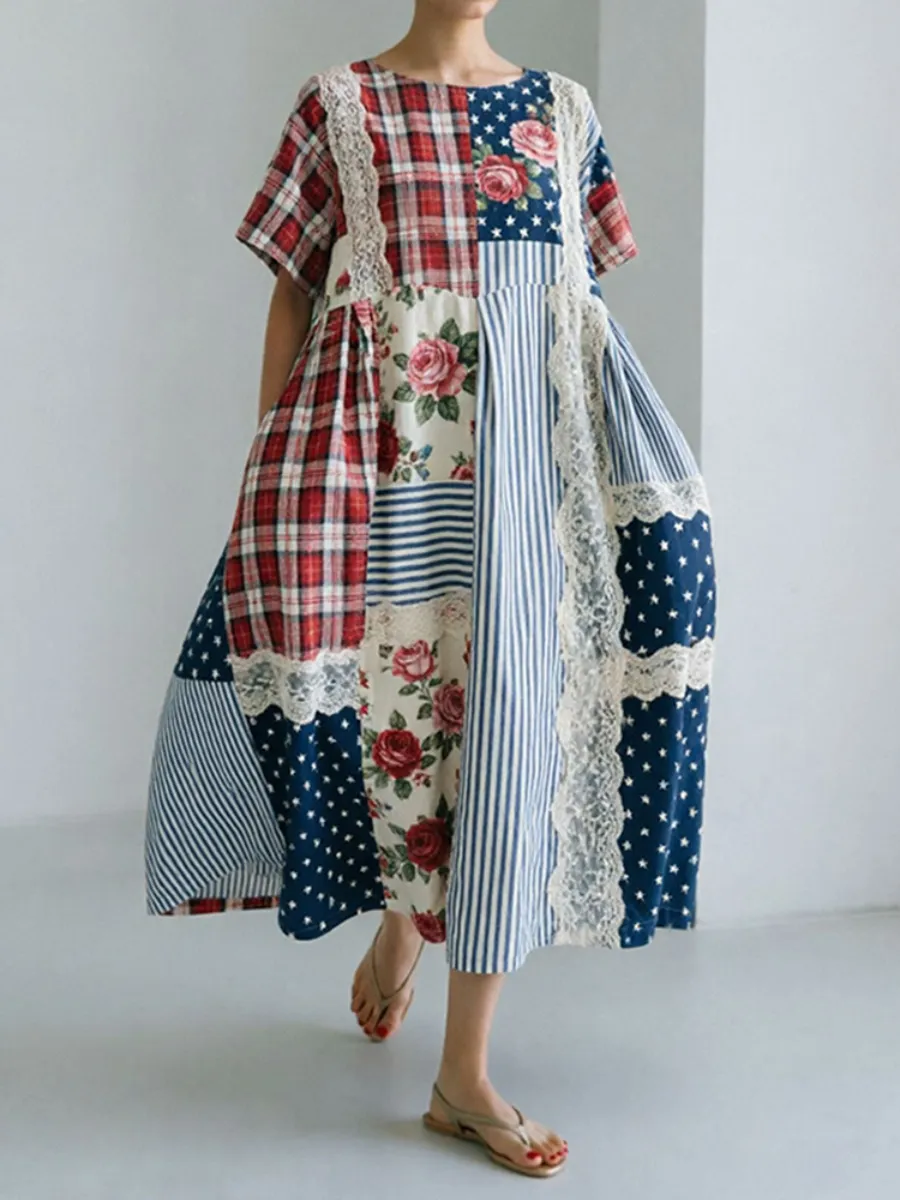 Women's 250th Floral Print Casual Dress
