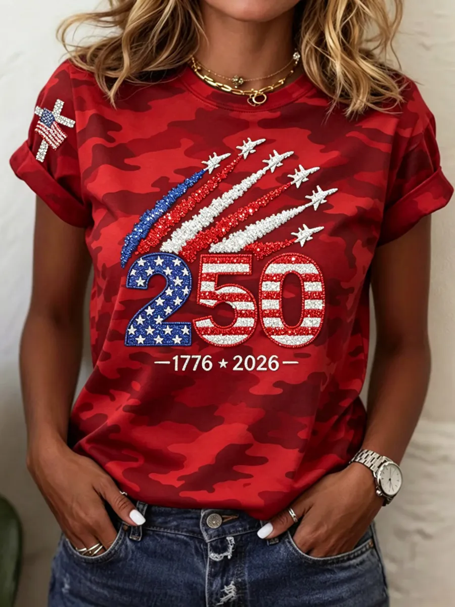 U.S. 250th Anniversary Camo Print Women's T-Shirt