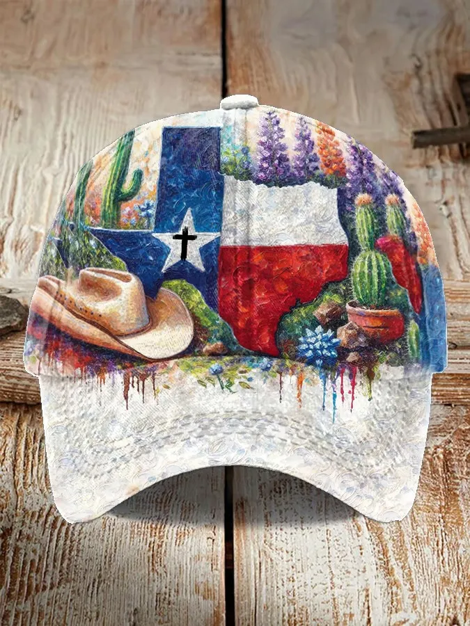 Unisex Texas Flag Print Contrast Hat