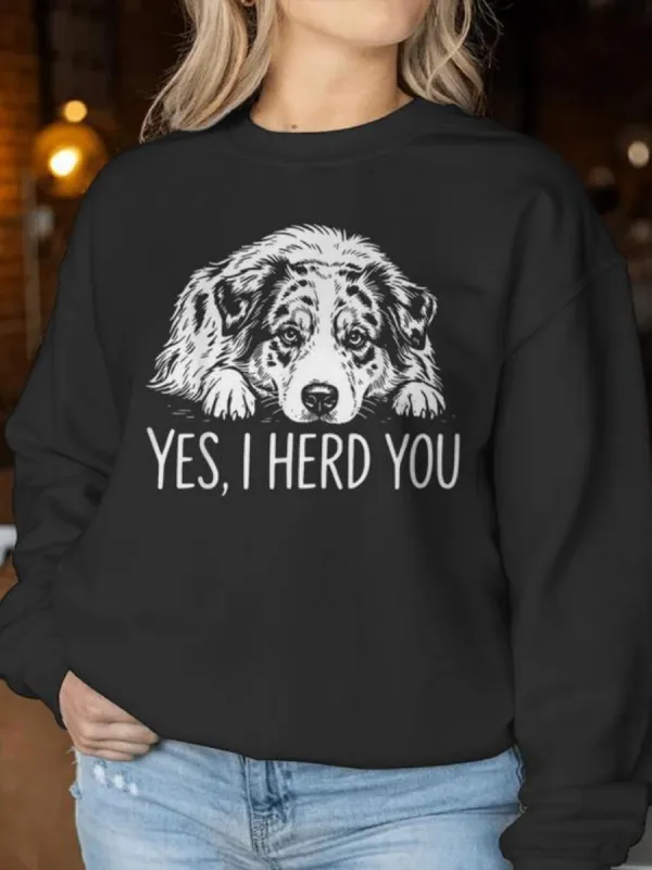 Dog Printed Casual Sweatshirt