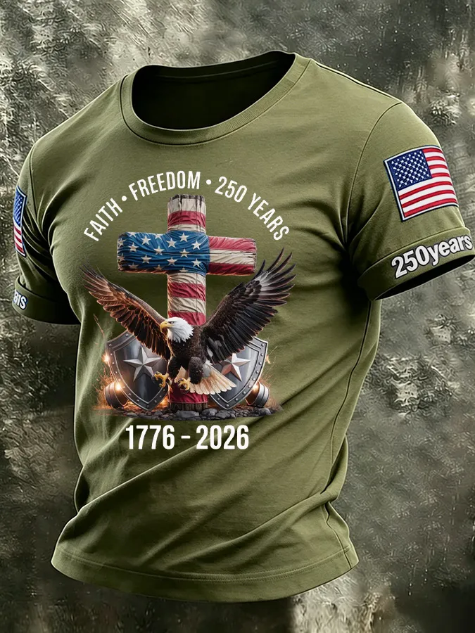 Men'S America Flag Printed Casual T-Shirt