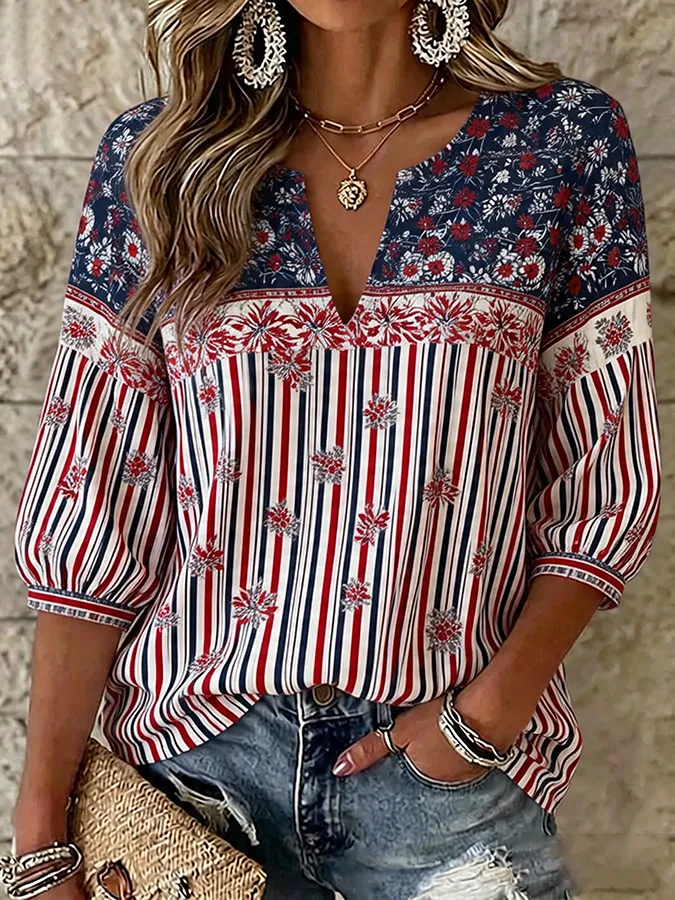 Women's 250th Anniversary Printed Casual Top