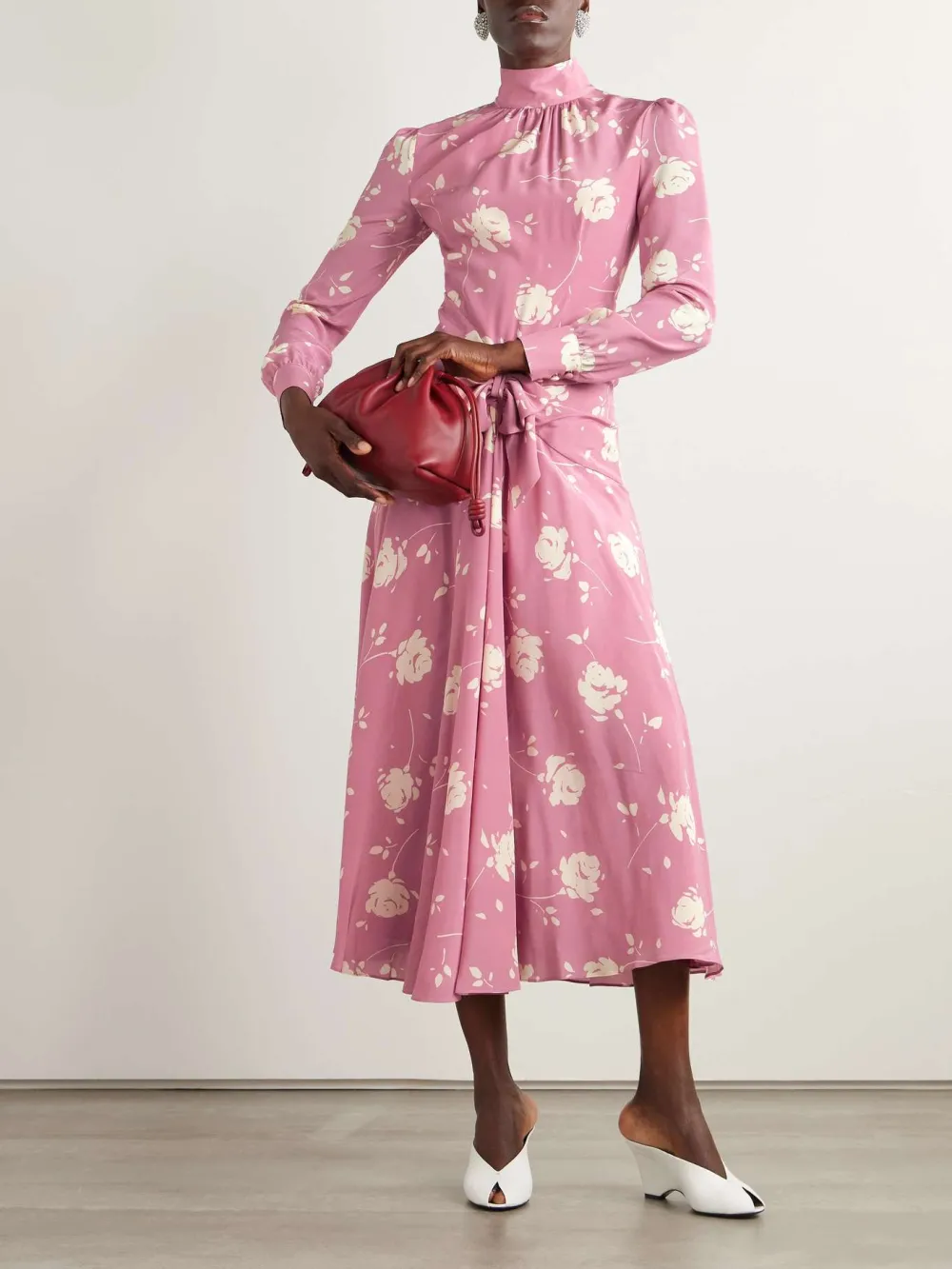 Front Tied Floral Midi Dress