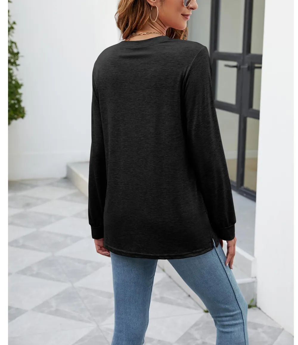 Cat And Sunflower Print Long Sleeve T-shirt