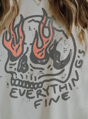 Women's Skull Graphic Short - Sleeve Tee