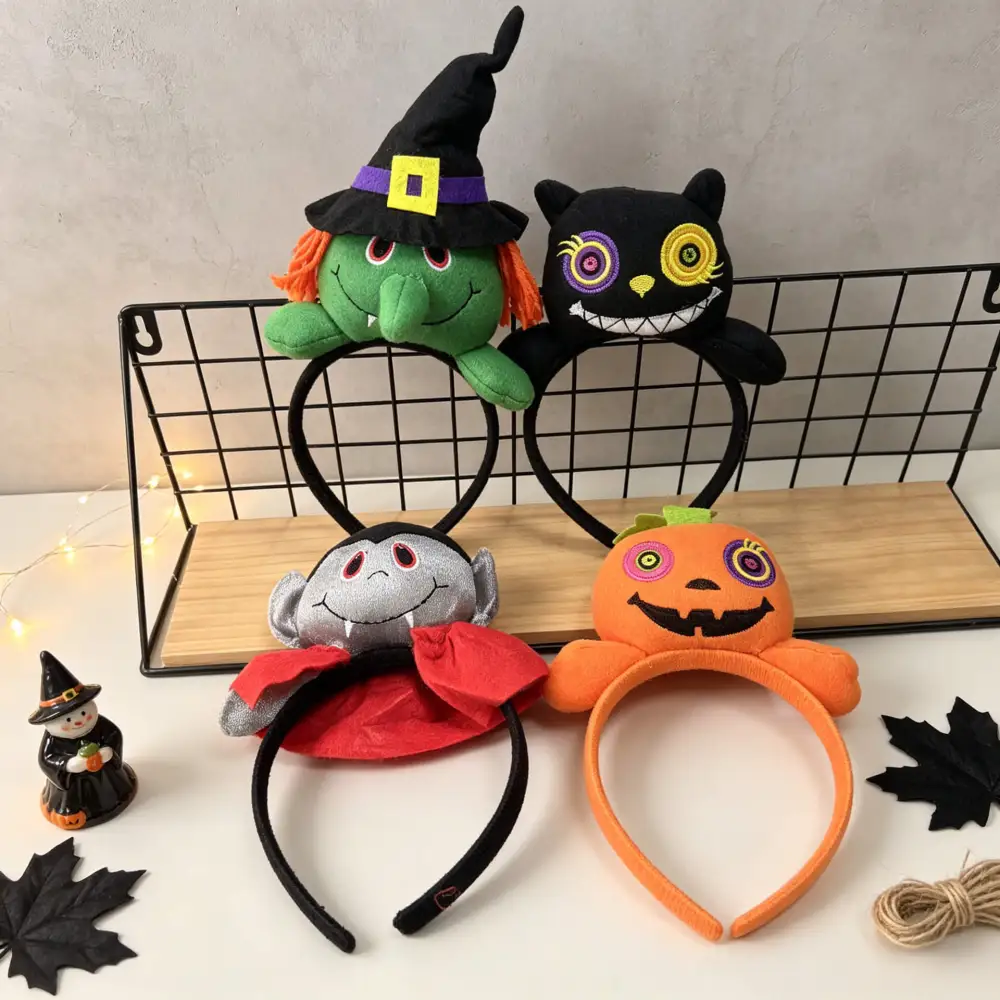 Halloween 3D Cartoon Plush Headband with Witch- Witch, Pumpkin, Vampire