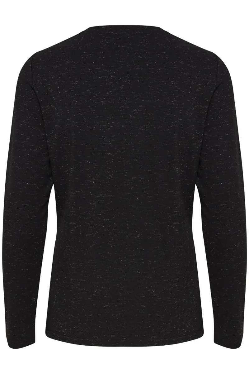 Basic Speckled Print Long Sleeve Tops