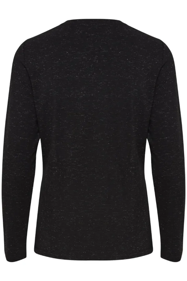 Basic Speckled Print Long Sleeve Tops