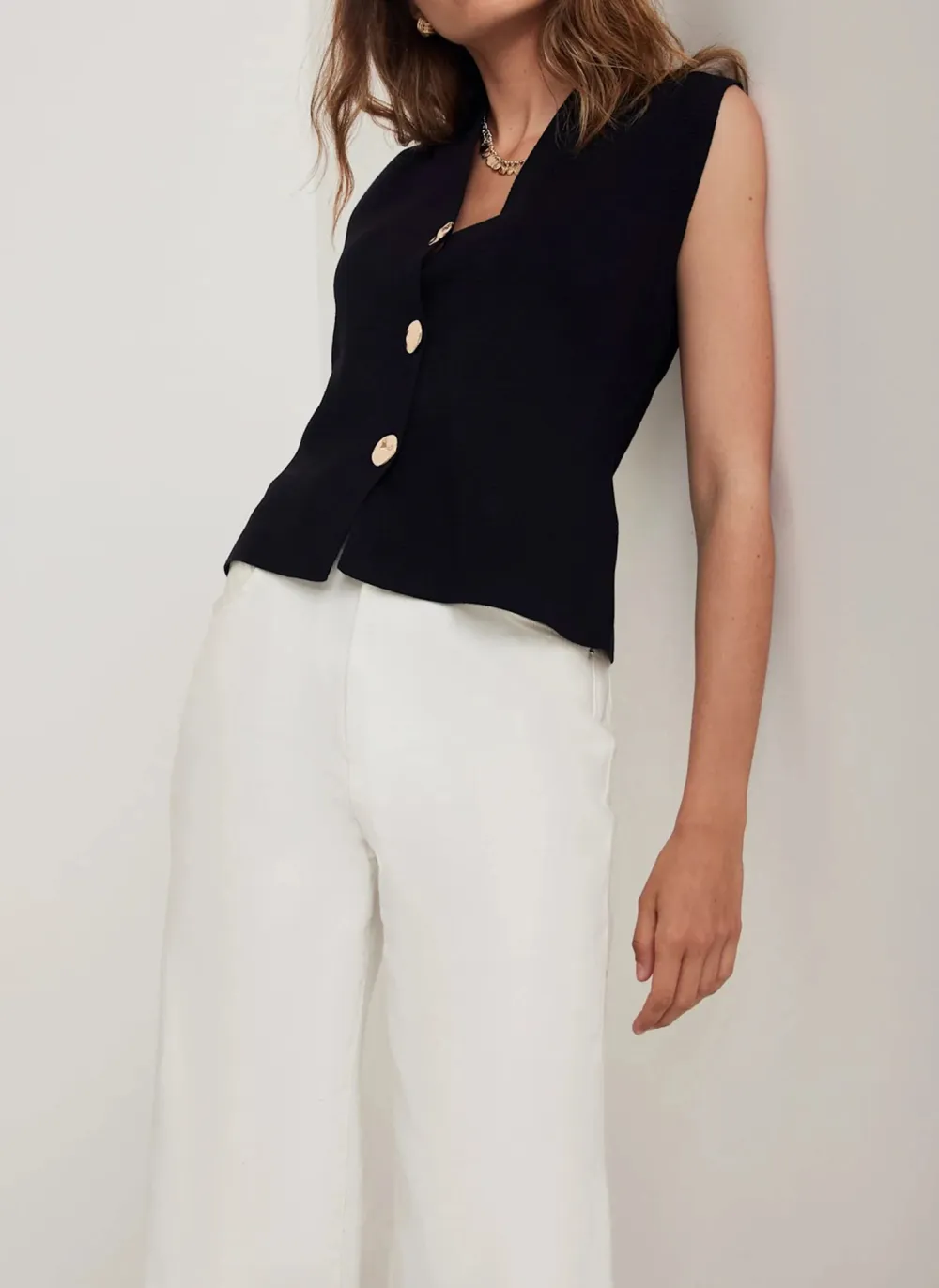 Casual Style V-neckline Knit Waistcoat