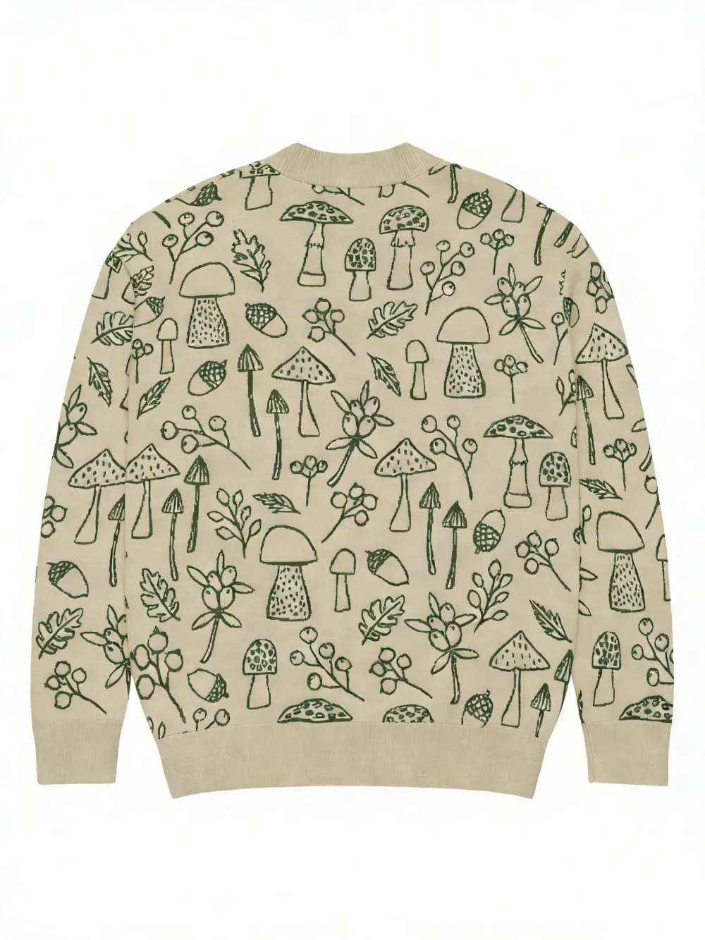 Botanical Mushroom Button Cardigan