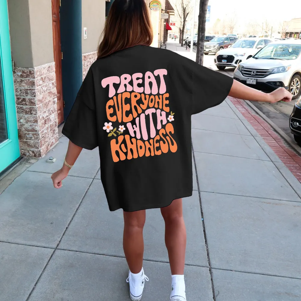 Kindness - Motif Printed Short - Sleeve Tee