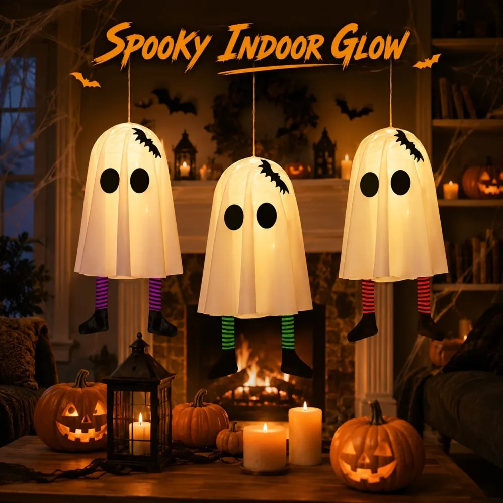 Halloween Bat Ghost LED Decorative Lights Hanging Ornaments