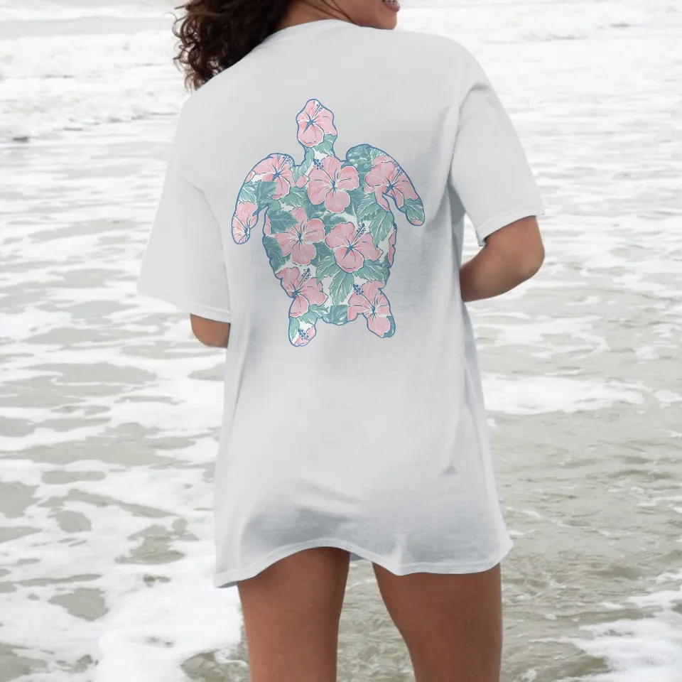 Sea Turtle Tropical Patterned T-Shirts