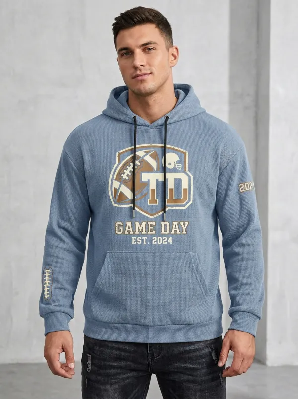 Men's Football Fan TD Game Day Waffle Hoodie