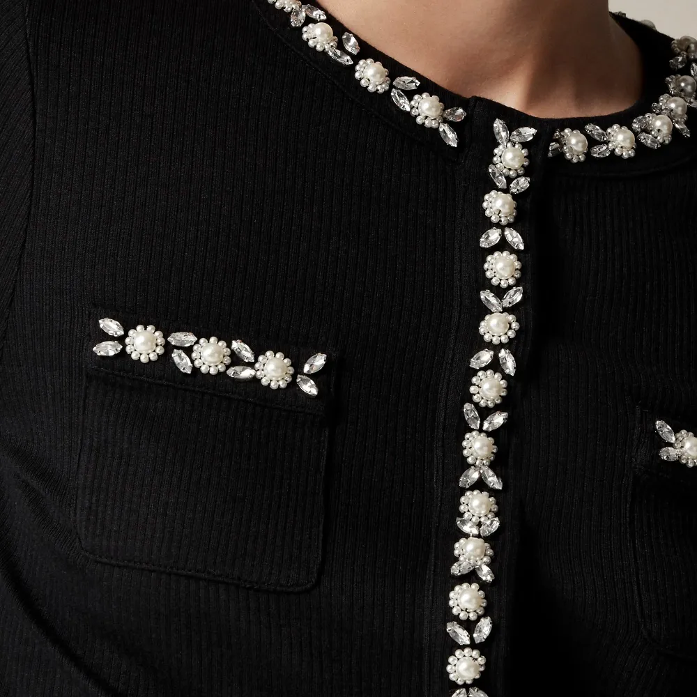 Diamond Black Slim Fleece Cardigans