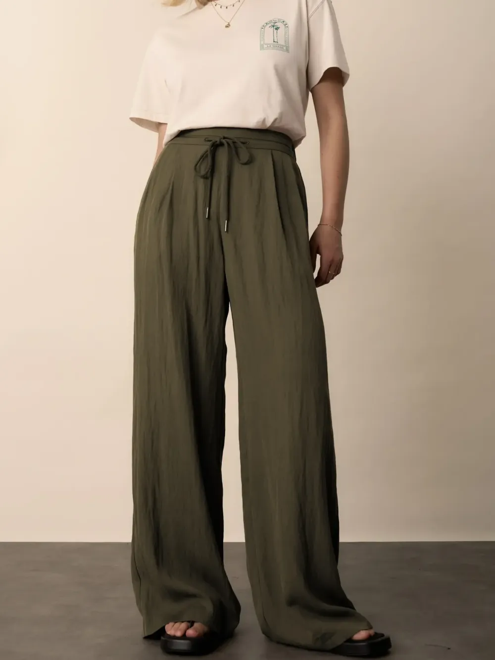 Dark Timber Tie Detail Pants