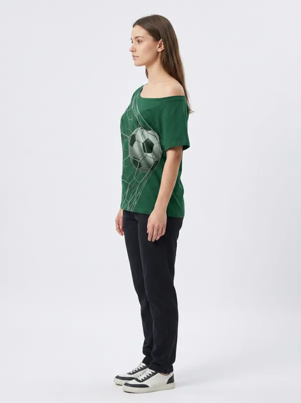 Women's Soccer Fan Goal Net Printed T-shirt