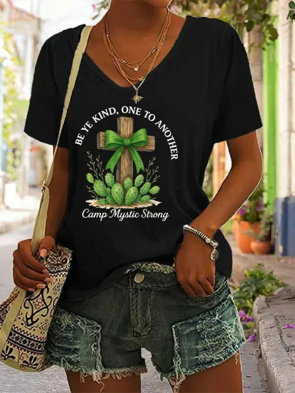 Women's Camp Mystic Strong Printed Casual T-Shirt
