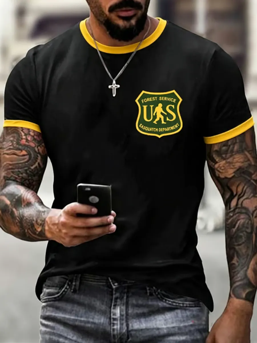 Men's National Park Print Casual T-Shirt-1