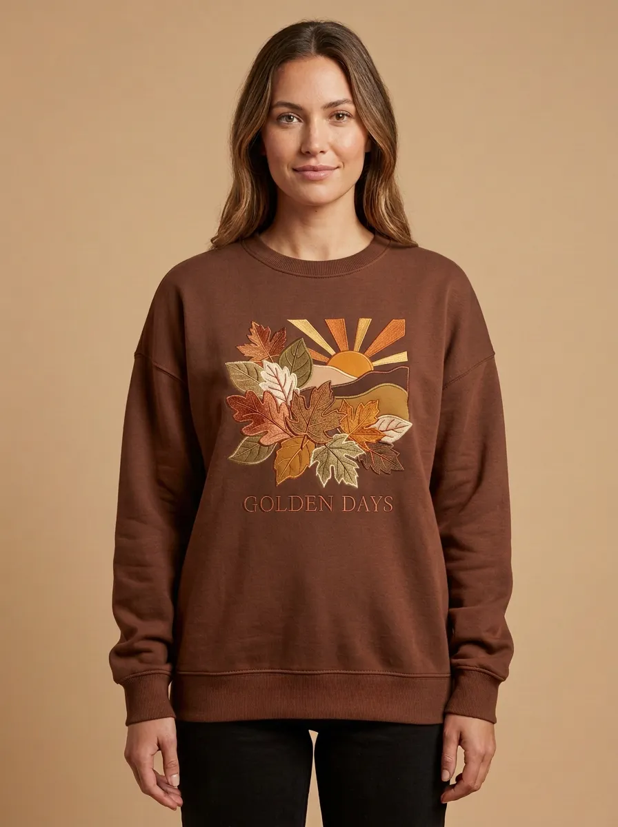 Maple  Embroidered Women's Graphic Sweatshirt