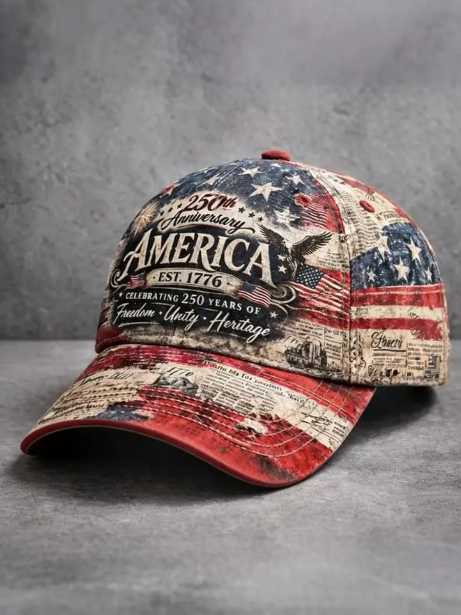 Unisex 250Th Anniversary Commemorative Printed Baseball Hat