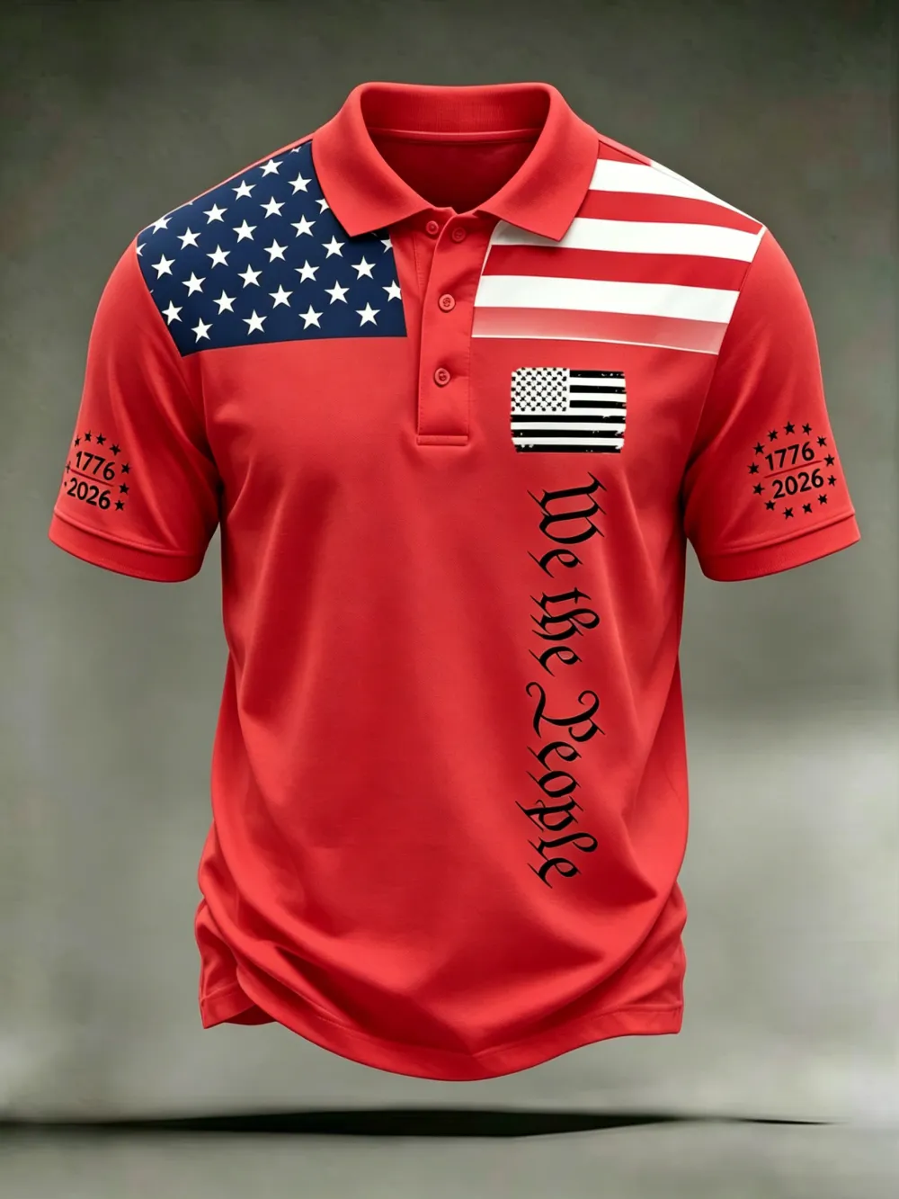 Men'S Casual 250Th Anniversary Celebration Of The Founding Of The United States Independence Day Personalized Printed Polo Shirt