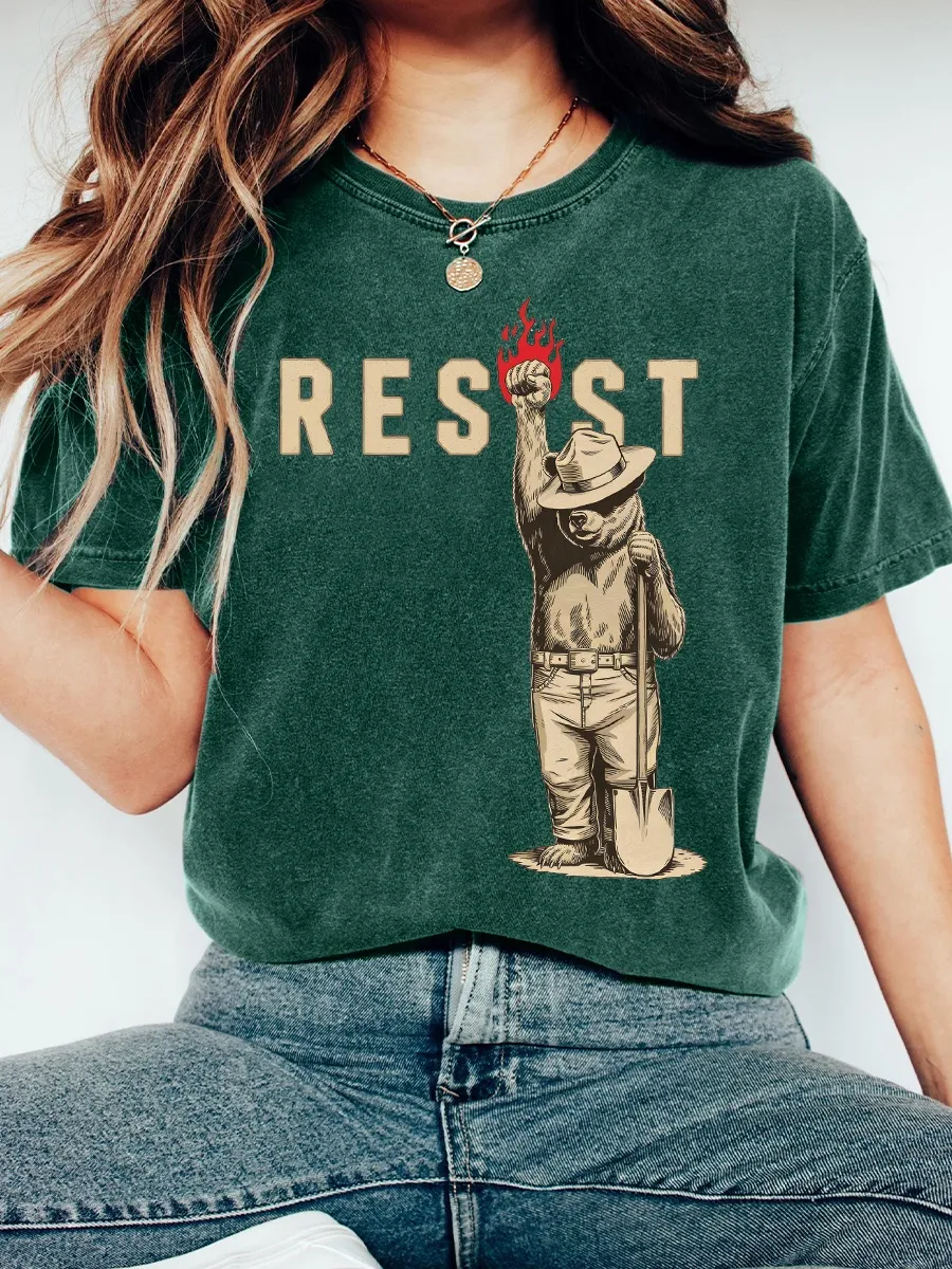 Women's Resist Bear Print T-shirt