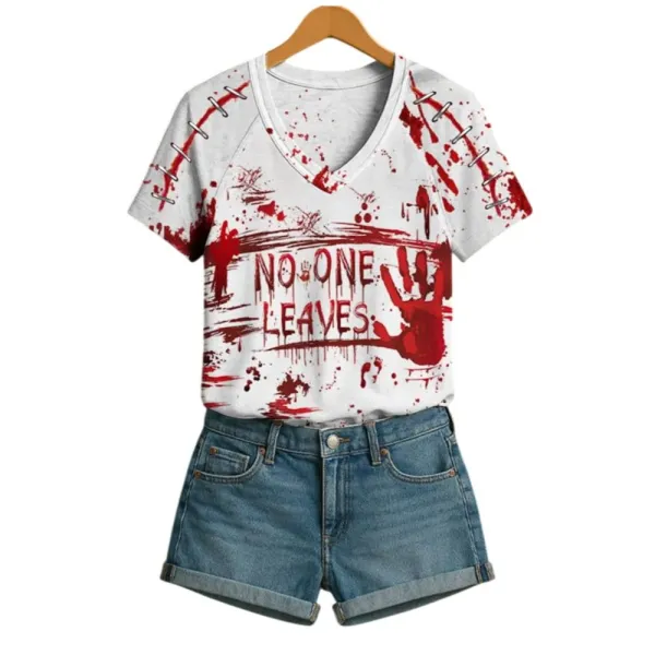 2025 Halloween Women’s Blood No One Leaves T-Shirt