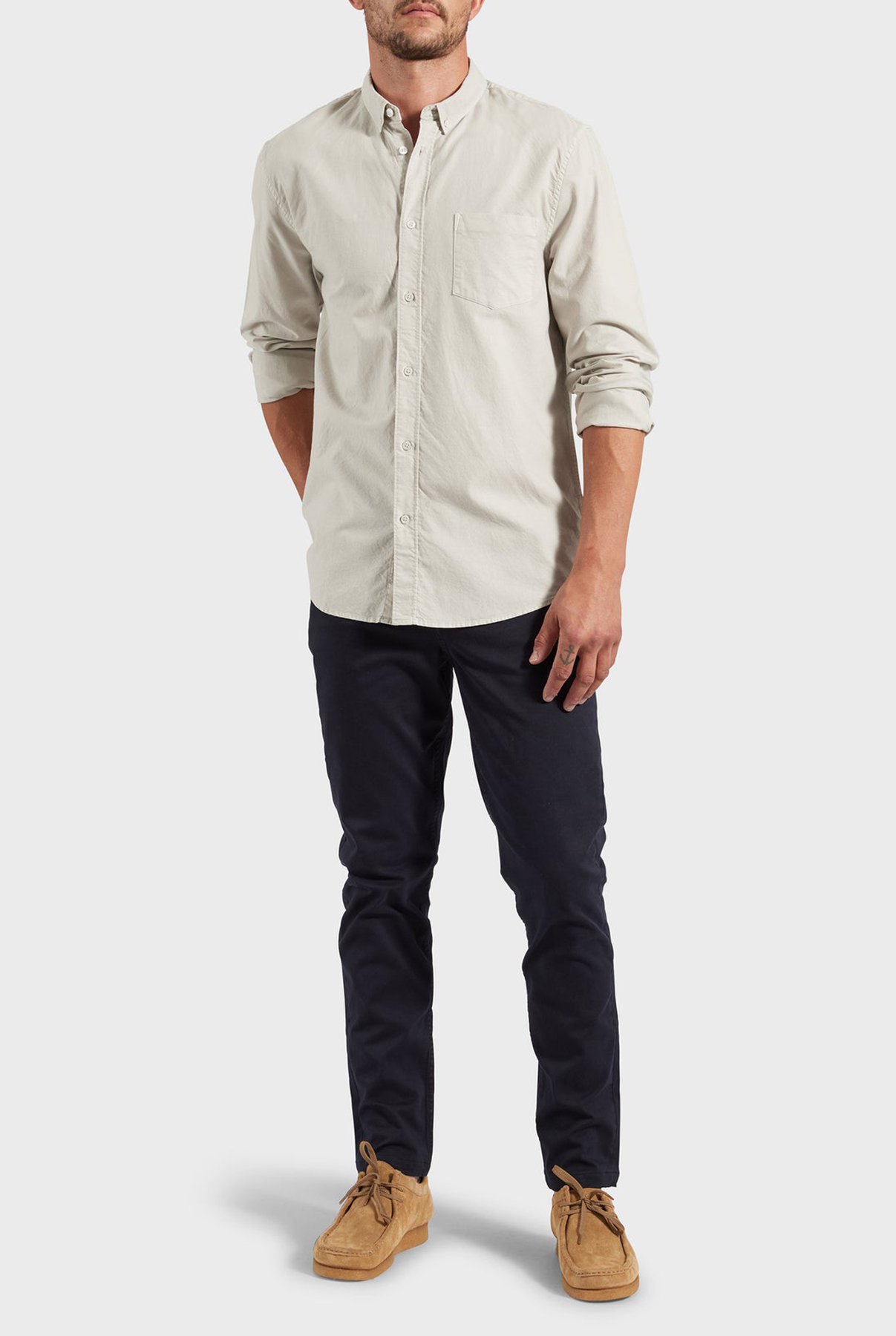 Vintage Oxford Shirt-Lavender stripe